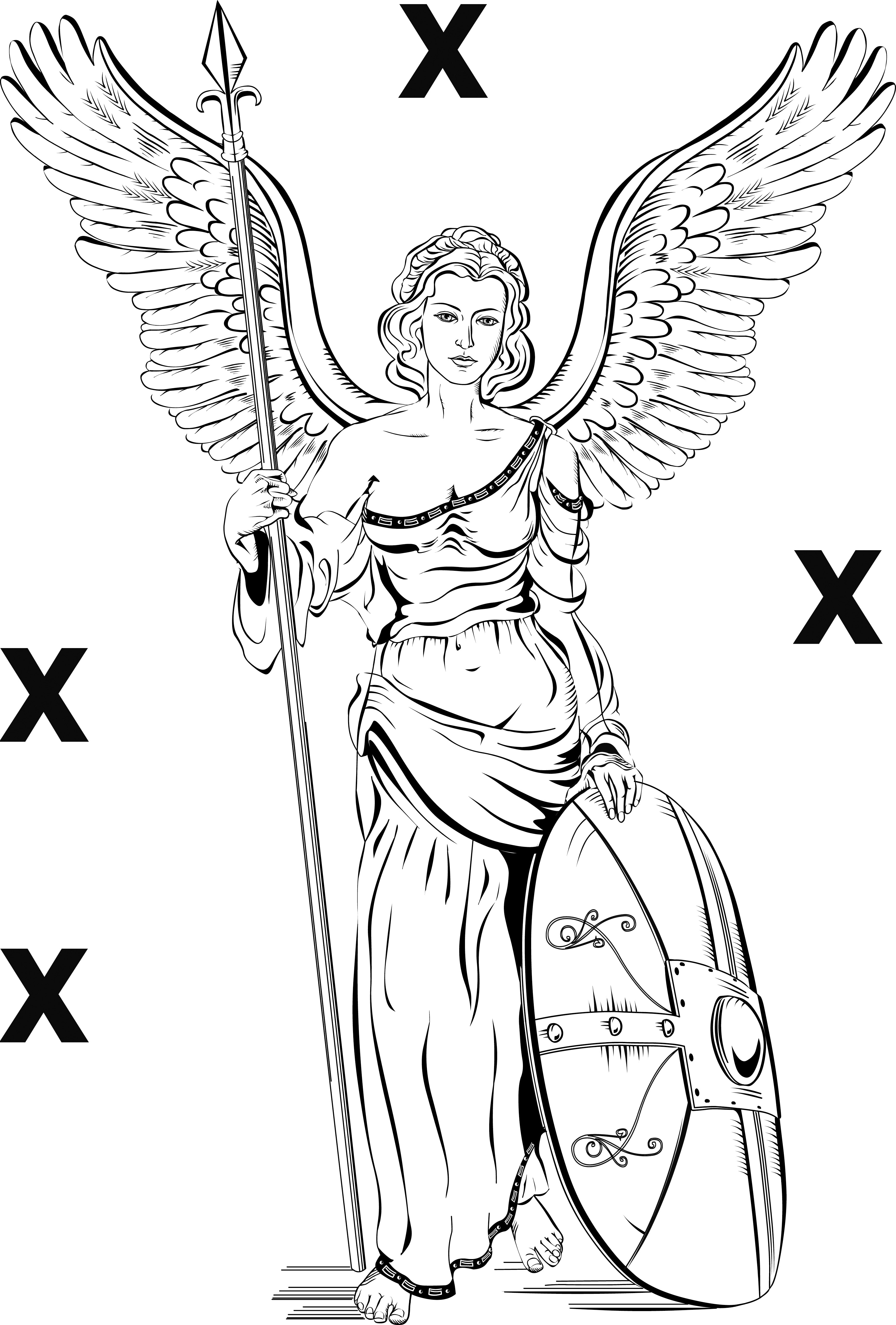 Greek-like goddess - Angela - Angel - Airbrush Stencil